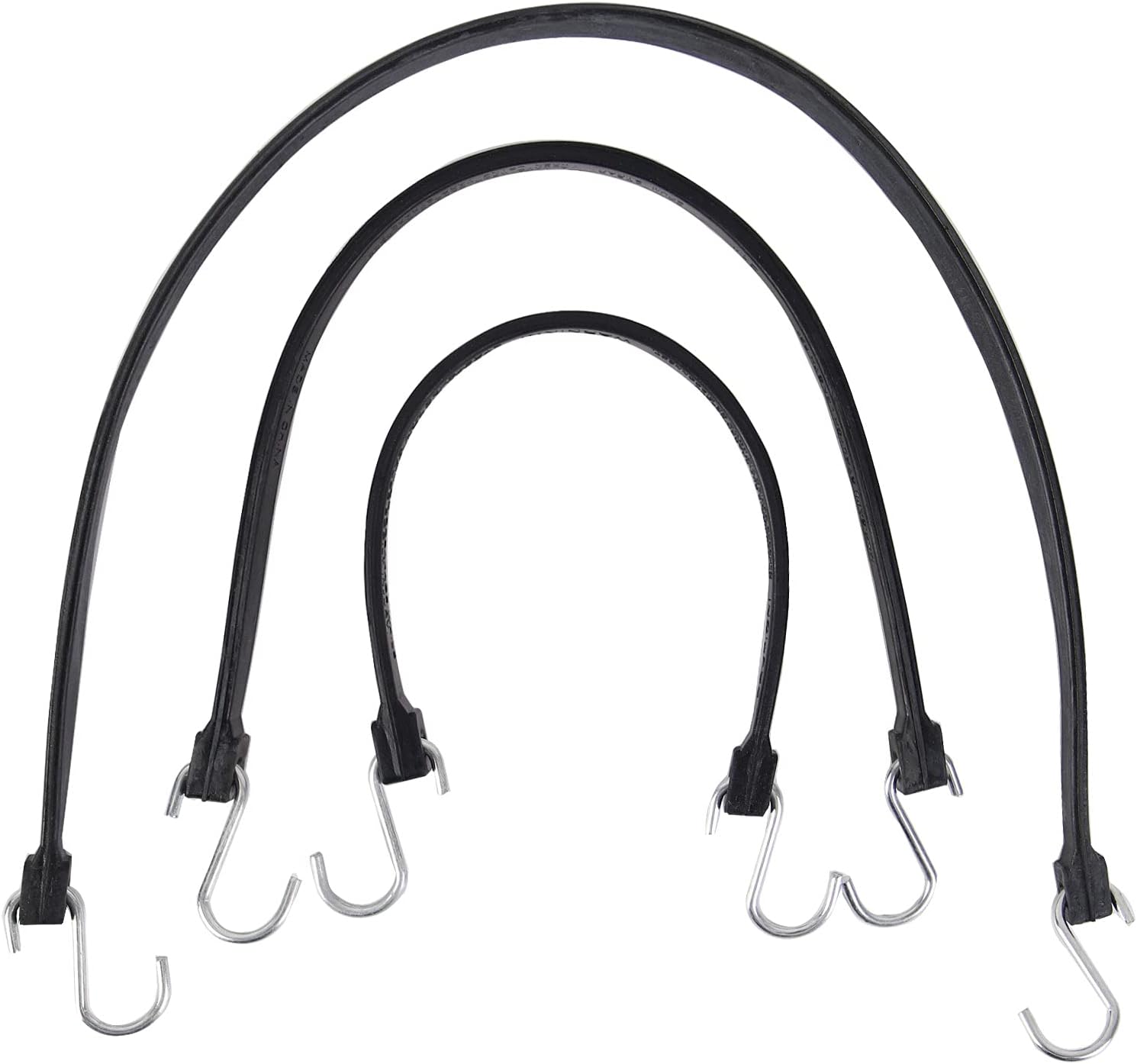 XSTRAP STANDARD Multiple Size Natural Rubber Tarp Bungee Straps Tie Down Cords with S Hooks Heavy Duty Ideal for Securing Tarps - 20 Pack