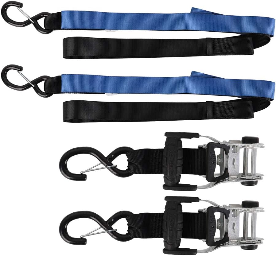 XSTRAP STANDARD Ratchet Tie Down Straps with Safety Clip 2PK 1-1/4